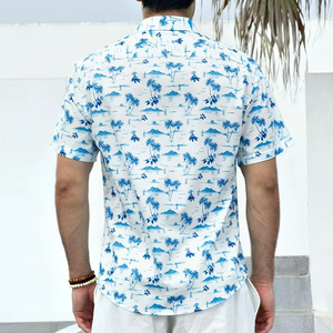 เสื้อเชิ้ตฮาวายผู้ชาย แขนสั้น พิมพ์ลายลำลอง ใส่เที่ยวทะเลช่วงฤดูร้อน - Product Image 5