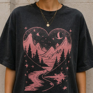 T-shirt décontracté ample pour femme, en tricot polyester-coton imprimé, coupe oversize à épaules tombantes, style streetwear, extensible dans les quatre sens - Product Image 5
