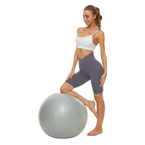 Shorts de yoga taille haute sans couture pour femme, couleur unie, extensibles, pour le sport et le cyclisme, en Spandex et Nylon, vêtements de compression pour le fitness - Product Image 6