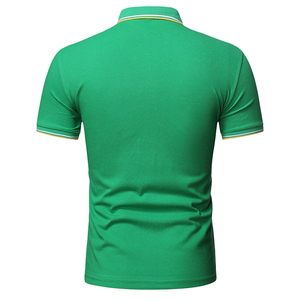 Polo de Punto de Manga Corta para Hombre, Color Verde Sólido, Estilo Casual, Corte Regular - Product Image 6