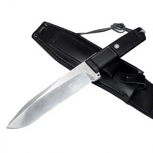 Couteau à lame fixe en acier inoxydable à haute teneur en carbone, manche en caoutchouc, épaisseur de 0,45 mm, longueur totale de 130 mm, garantie de 3 ans pour la chasse - Product Image 3