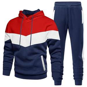 Mens Cotton <b>Athletic</b> Tracksuit Outfit Hooded Sweatshirt and Sweatpants Daily Fashion Sportswear Wear - Product Image 3