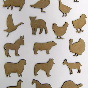 Juego de 20 animales de madera cortados con láser, juguete de madera para niños, aprendizaje de nombres de animales, nuevo y divertido juego. - Product Image 1