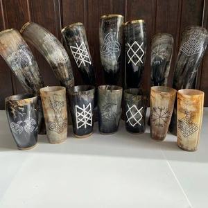 Exportateur indien AUREVIA CRAFTS – Tasse à boire décorative en corne naturelle polie, faite à la main et écologique, idéale pour les festivals et les mariages - Product Image 4