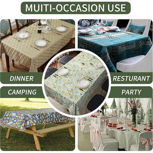 Tovaglia in Vinile Impermeabile Antimacchia, Copertura in Plastica per Tavoli da Interno ed Esterno, Campeggio - Product Image 3