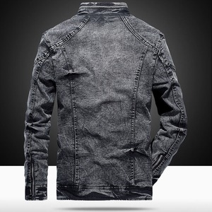 Veste en jean épaisse pour homme, à fermeture boutonnée, style vintage américain, en denim brut, vestes et manteaux en jean pour homme - Product Image 2