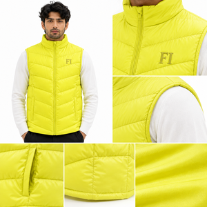 Gilet matelassé personnalisé sans manches pour hommes, vestes zippées à col montant, style Y2K streetwear, vêtements d'extérieur décontractés, fournisseur OEM en gros - Product Image 5