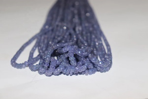 Cuentas Rondelle facetadas de tanzanita natural de 16 pulgadas al por mayor, piedras preciosas naturales de 3-4,5mm - Product Image 3