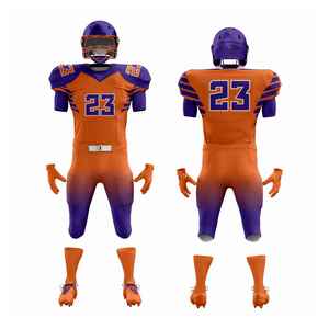 Ensemble de maillots de football américain personnalisés en sublimation pour l'été, manches courtes, vêtements d'équipe pour hommes adultes, taille plus, 100% polyester - Product Image 5