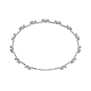 Bracelet chaîne unisexe AMBER JEWELS T-758 plaqué or avec fleur en pierre naturelle, bijoux de mariage classiques, sertissage griffe, certifié IGI - Product Image 3