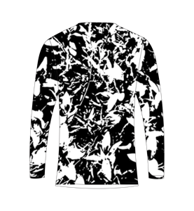 เสื้อยืดแขนยาวลายพรางขาวดำลายดอกไม้สำหรับผู้ชาย เสื้อยืดคอกลมลายออร์แกนิค เสื้อลำลองแนวสตรีทแวร์ เสื้อสำหรับออกกำลังกาย - Product Image 3