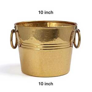 Grand pot en laiton doré pour plantes d'intérieur, idéal pour la décoration de la maison - Product Image 2