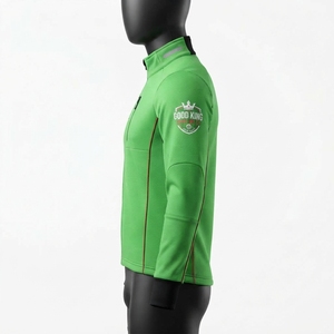 Veste de cyclisme d'hiver coupe-vent en toile sur mesure grande taille, style sportif, avec col montant et logo frontal, coupe régulière, style ajusté - Product Image 3