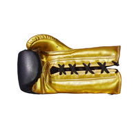 Gants de boxe de luxe en PU noir et or, longueur poignet, durables, pour l'entraînement et le sparring, accessoires
