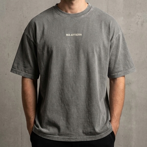 Men's T Shirt Gray Acid Wash Text Graphic Crew Neck Short Sleeve Oversized Fit Casual Streetwear <b>Tshirt</b> Clothes - Product Image 3