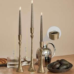 Ensemble de 3 bougeoirs décoratifs vintage en fonte pour bougies coniques, pour mariage, dîner, fête - Product Image 5