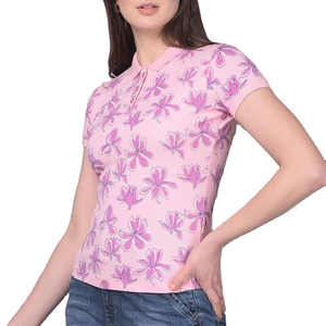 เสื้อโปโลผู้หญิงผ้าฝ้ายพิมพ์ลาย 100% สวมใส่สบาย ระบายอากาศได้ดี เนื้อผ้านุ่ม ดีไซน์ทันสมัย เหมาะสำหรับแฟชั่นประจำวัน - Product Image 1