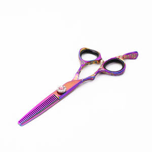 Tijeras de Peluquería Profesionales de Acero Inoxidable Japonés, Color Rosa Arcoíris, para Zurdos, Duraderas, para Uso en Salones - Product Image 3