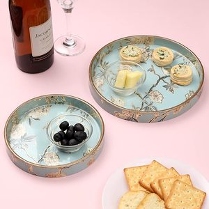 Ensemble de 2 pots décoratifs traditionnels en argent à motif paon, plateau rond pour table à manger, décoration intérieure - Product Image 4