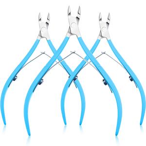 Ensemble de 3 pinces à cuticules classiques de luxe en acier inoxydable - Outils de manucure et pédicure à double ressort professionnels pour les ongles et les doigts - Product Image 1