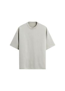 T-shirt homme vert uni à manches courtes en coton/fibre de bambou, col rond, coupe classique, décontracté, teint en fil, anti-boulochage, motif lettre uni - Product Image 2