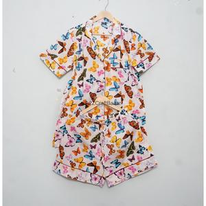Conjunto de Pijama Corto de Lujo 100% Algodón para Mujer, Estampado a Bloques, con Cordón Ajustable, Cómodo, Ropa de Dormir de Verano, Tejido de Punto, Estilo Vintage Romántico - Product Image 6
