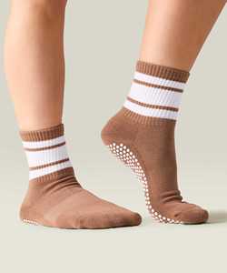 Calcetines de Longitud Media para Mujer, Calcetines Antideslizantes con Rayas, Calcetines Personalizados para Pilates, Yoga, Entrenamiento con Reformer, Tapete JZVINA para Pilates - Product Image 3