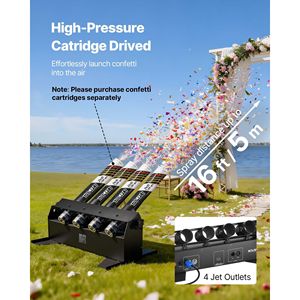 Macchina Spara Coriandoli Elettrica ad Alta Potenza, Lanciatore di Coriandoli Portatile a 4 Colpi, Controllo Remoto Manuale DMX512 per Feste - Product Image 2