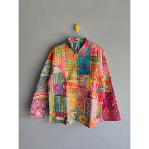 Veste courte matelassée réversible pour femme, imprimé floral, en coton respirant, idéale pour l'automne, l'hiver et le printemps – Cadeau - Product Image 1