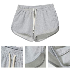 Shorts Deportivos Casuales de Felpa para Mujer, Cintura Alta, Cordón Ajustable, Dobladillo Tipo Delfín, Varios Colores - Product Image 3