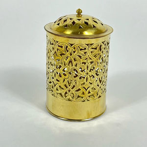 ถังขยะตกแต่งลายฉลุสีทอง งานฝีมือหรูหรา สำหรับใช้ในบ้าน ห้องน้ำ ห้องนอน สำนักงาน งานพิเศษ และเป็นของขวัญ จากอินเดีย - Product Image 1