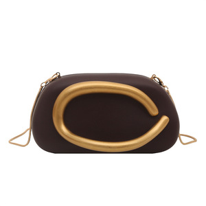Mini Bolso de Noche Cuadrado de PU para Mujer, Bolso de Hombro Cruzado de Moda con Asa de Cadena de Aleación - Product Image 1