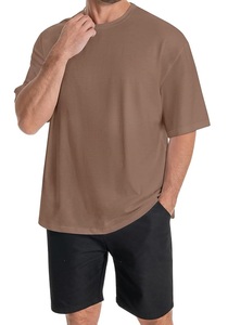 Nouvelle collection de t-shirts décontractés pour hommes à manches courtes, 100% coton, col rond et épaules tombantes, couleur unie, taille oversize, en provenance du Bangladesh - Product Image 6
