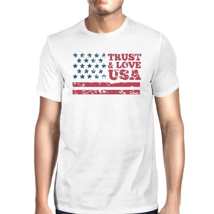 Camiseta de manga corta de algodón 100% de marca personalizada de EE. UU., serigrafía informal estándar de talla grande, estampado individual para adultos gratis - Product Image 1