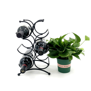 Factory Direct Price Metal Wire Black Power Coating <b>Water</b> <b>Bottle</b> Wine Shelf Organizer Rack - Product Image 6