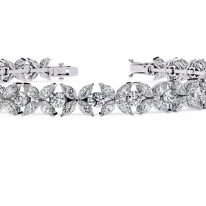 Women's White Gold Diamond Bracelet Round Brilliant Cut Natural GIA Certified Classic Wedding Jewelry - Product Image 4