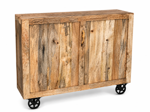 Industrial Solid Wood Storage Cabinet <b>6</b> <b>Drawer</b> Wheel Cabinet - Product Image 3
