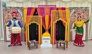 Escenario de Boda con Temática de la Cultura Punjabi Tradicional, Estatuas de Fibra de Vidrio Personalizadas, Irrompibles, Ligeras, de Tamaño Real, Decoración Desmontable - Product Image 6