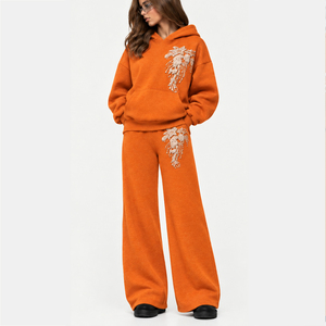 Pantalones Deportivos para Mujer con Estampado Puff, Estilo Casual, de Poliéster y Algodón, Pierna Ancha, con Estampado Puff y Ajuste Cómodo para Uso Diario - Product Image 5
