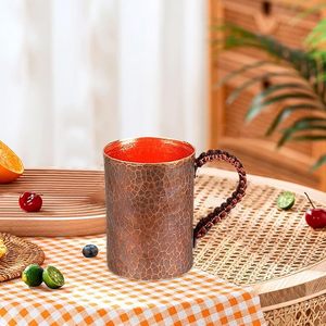 Mug en cuivre martelé avec poignée, vaisselle vintage, écologique, décoration de table, vaisselle de bar, mug en cuivre avec poignée, vaisselle vintage - Product Image 1