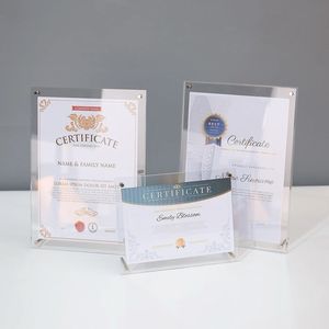 Clear 8x6 Inch Acrylic Photo <b>Frame</b> Stand Freestanding Horizontal <b>Picture</b> Display Holder for Home, Office, and Gift Use - Product Image 4