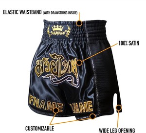 Pantalones Cortos de Boxeo Personalizados para Hombre, Logotipo Frontal Impreso por Transferencia de Calor, 85% Poliéster, 15% Elastano, Tejido Transpirable y Elástico - Product Image 4