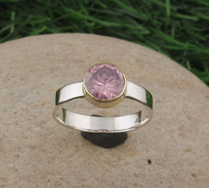 Natural Pink <b>Quartz</b> 925 Sterling Silver <b>Ring</b> Handmade Women's Wedding <b>Ring</b> Custom Gemstone Jewelry with Bezel Setting - Product Image 2