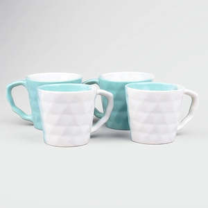 Diamond Blue and White Ceramic <b>Tea</b> <b>Cup</b> <b>Set</b> of 4 - Product Image 1