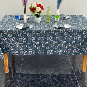 Wholesale Wedding Decoration Table Cloth for Events 100% Cotton Picnic <b>Tablecloths</b> Vintage Block Print <b>Rectangle</b> Table Cover - Product Image 2