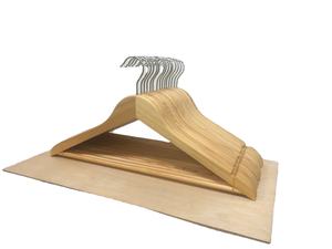 Cintres à vêtements simples en bois de pin massif, écologiques, durables et multifonctionnels, pour armoire, salle de bain, salon, pour chemises, costumes, robes - Product Image 2