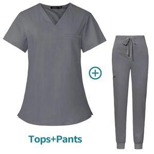 Ensemble de Blouse et Pantalon Médical Unisexe Noir Personnalisable à Col en V Extensible pour Infirmiers – Vente en Gros - Product Image 5