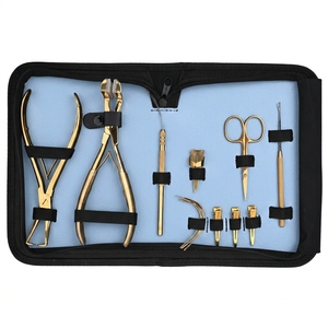 Kit de Herramientas para Extensiones de Cabello: Herramienta de Eliminación de Micro Anillos, Alicates Selladores de Extensiones de Cinta, Enhebrador de Alambre, Aguja de Gancho, Pinza de Pico de Pato para Cabello - Product Image 1