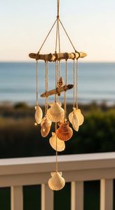 Natural Seashell <b>Wind</b> <b>Chime</b> Handmade Coastal Hanging Decoration for luxury seashell <b>wind</b> <b>chime</b> handmade shell <b>wind</b> <b>chime</b> natural - Product Image 4