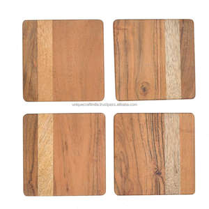 Posavasos de Madera de Mango en Forma de Corazón |   Posavasos Artesanales de Madera Maciza |   Decoración Romántica para Regalo - Product Image 6